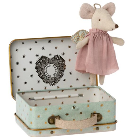 NWT! Maileg - Little Sister Angel Mouse in Suitcase - Picture 7 of 7